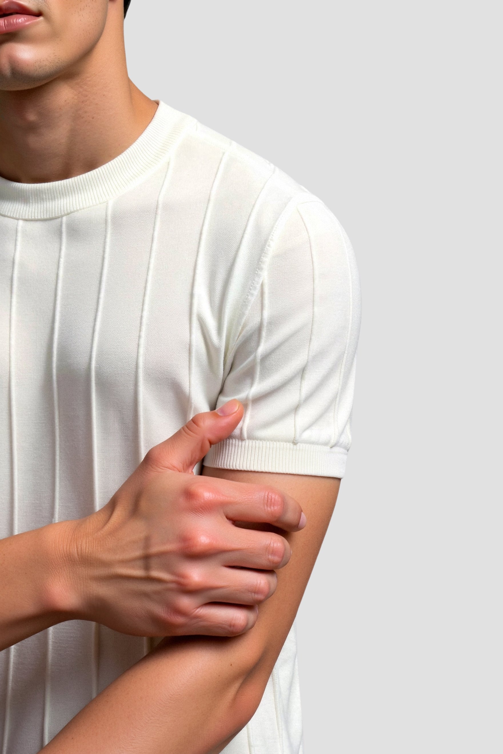 Old Money Classic Heavy O-hals gestreept T-shirt