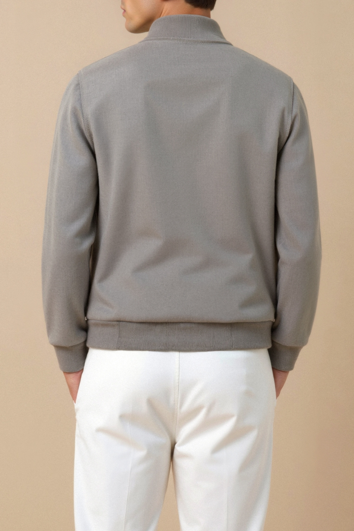 Business Premium effen jas met opstaande kraag