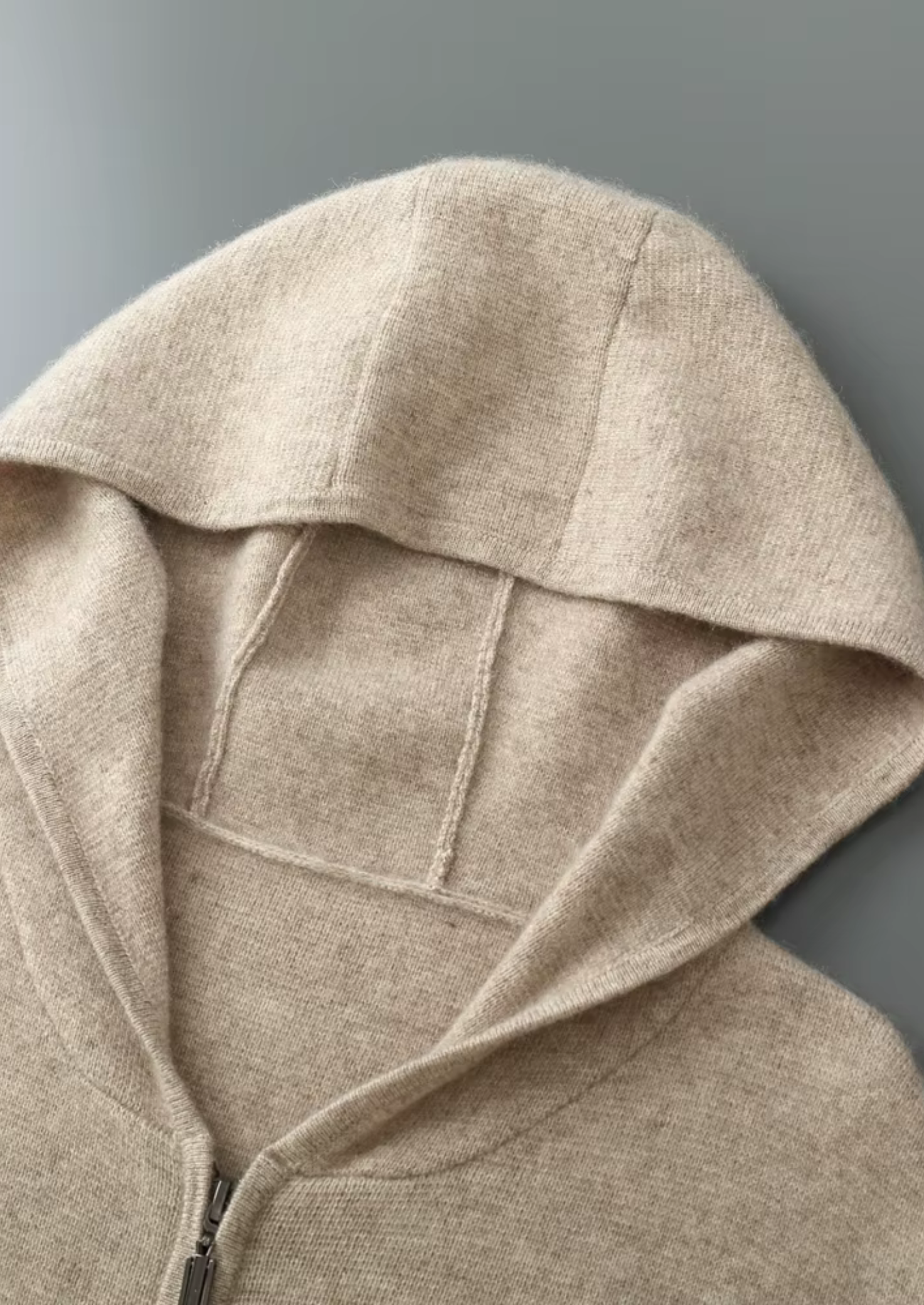 PURE EXTRA-FINE MERINO WOOL ZIPPER HOODIE