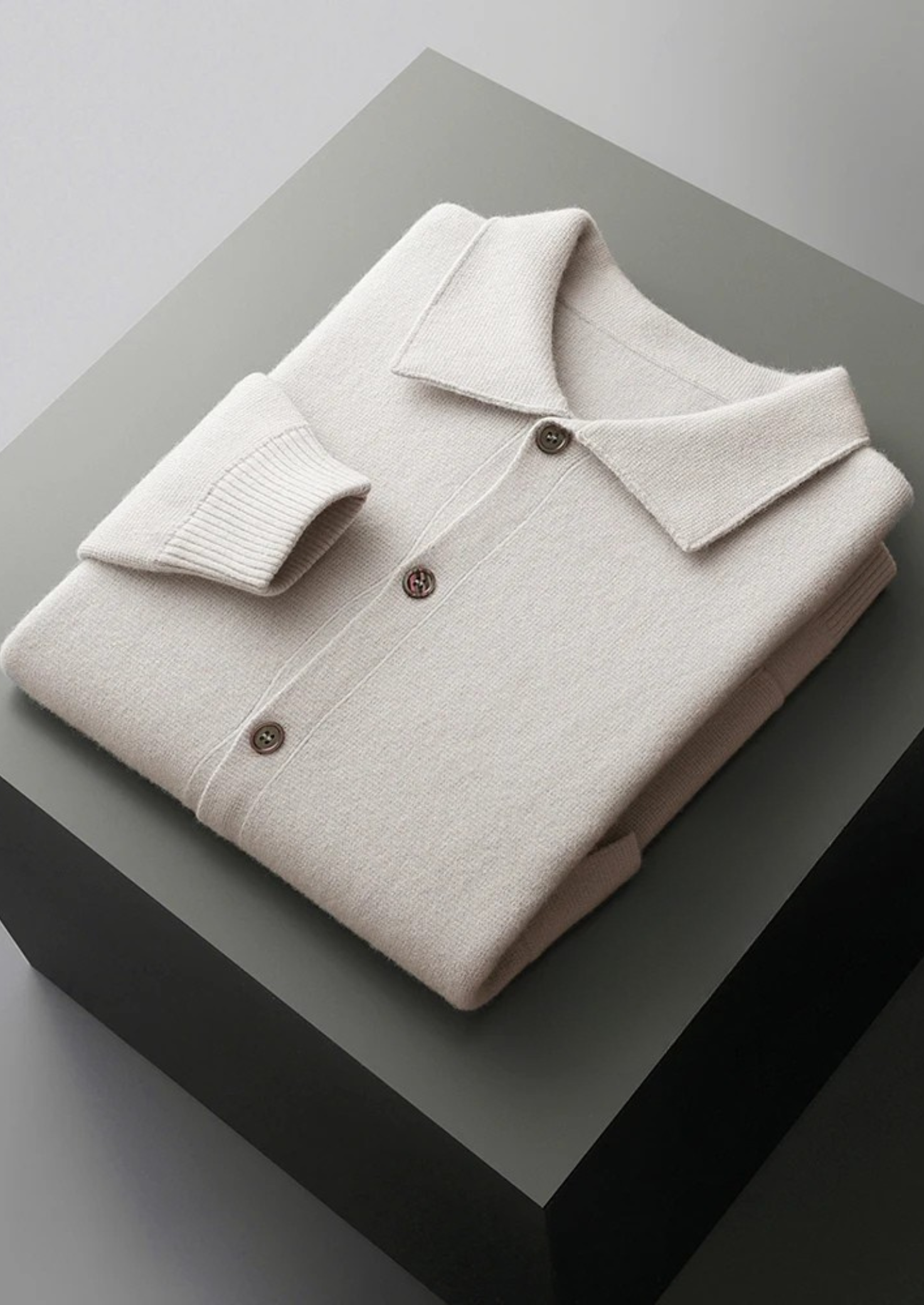 PURE EXTRA-FINE MERINO WOOL BUTTON OVERSHIRT