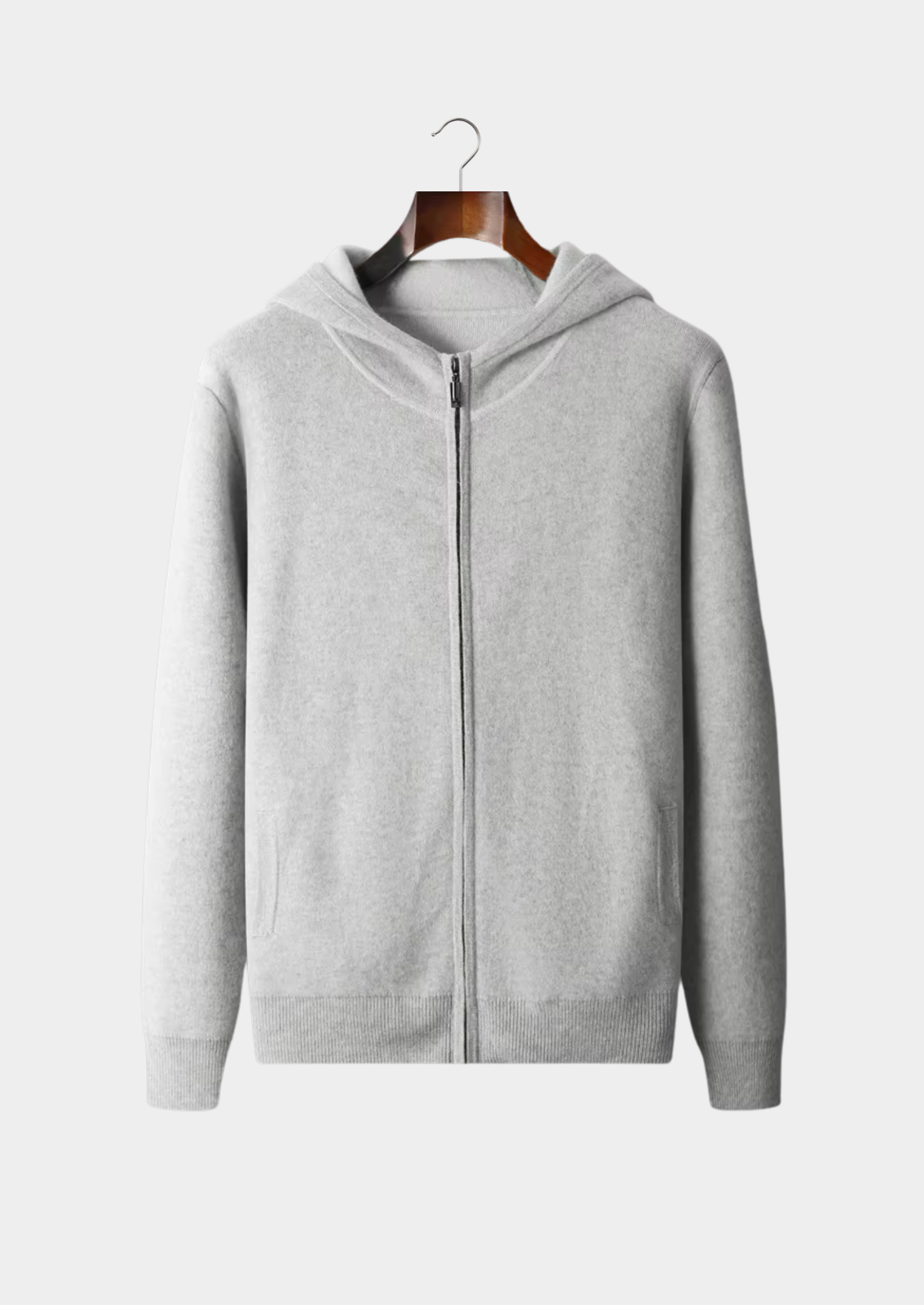 PREMIUM CASHMERE TWO TONE ZIPPER HOODIE
