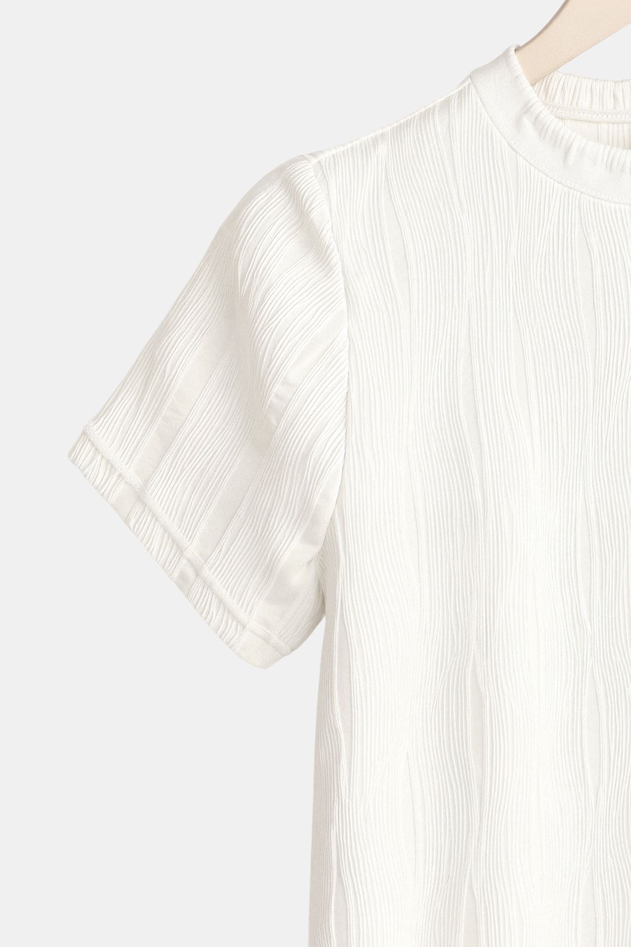 Old Money Lente & Zomer Effen T-shirt met Ronde Hals en Textuur