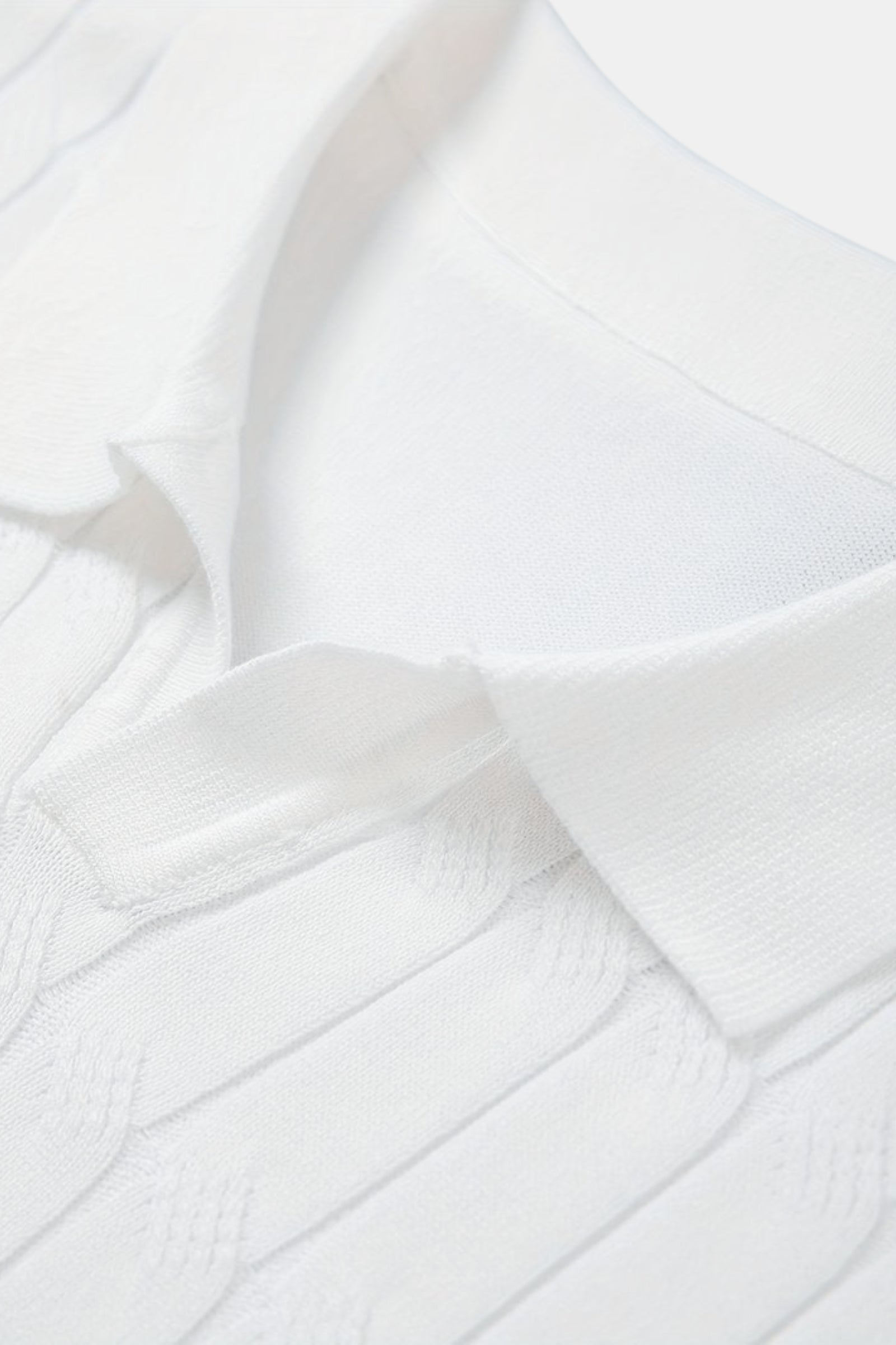 Old Money Premium V-hals kabelgebreid poloshirt