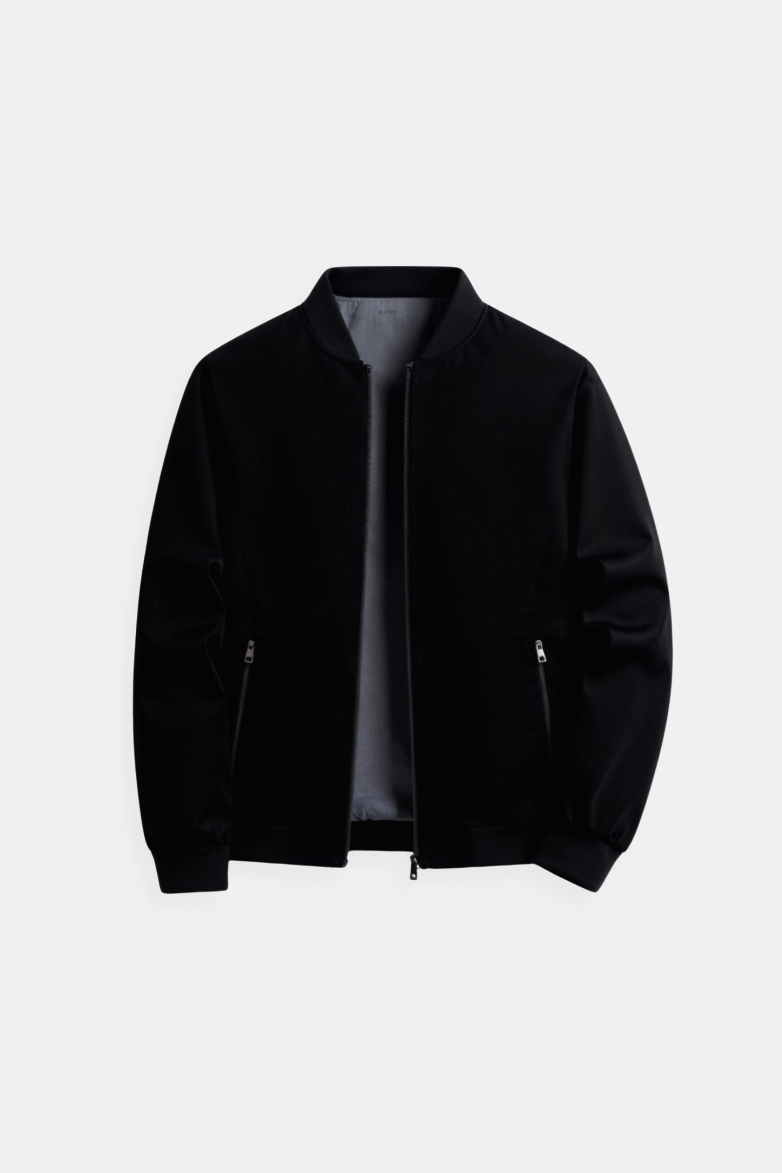 Business Premium effen jas met opstaande kraag