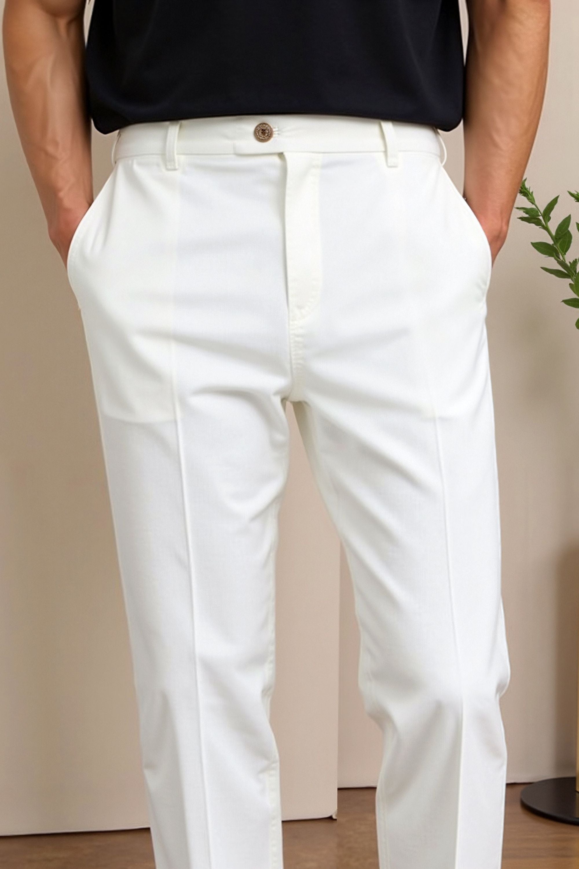 Slimme luxe regular fit chino enkelbroek