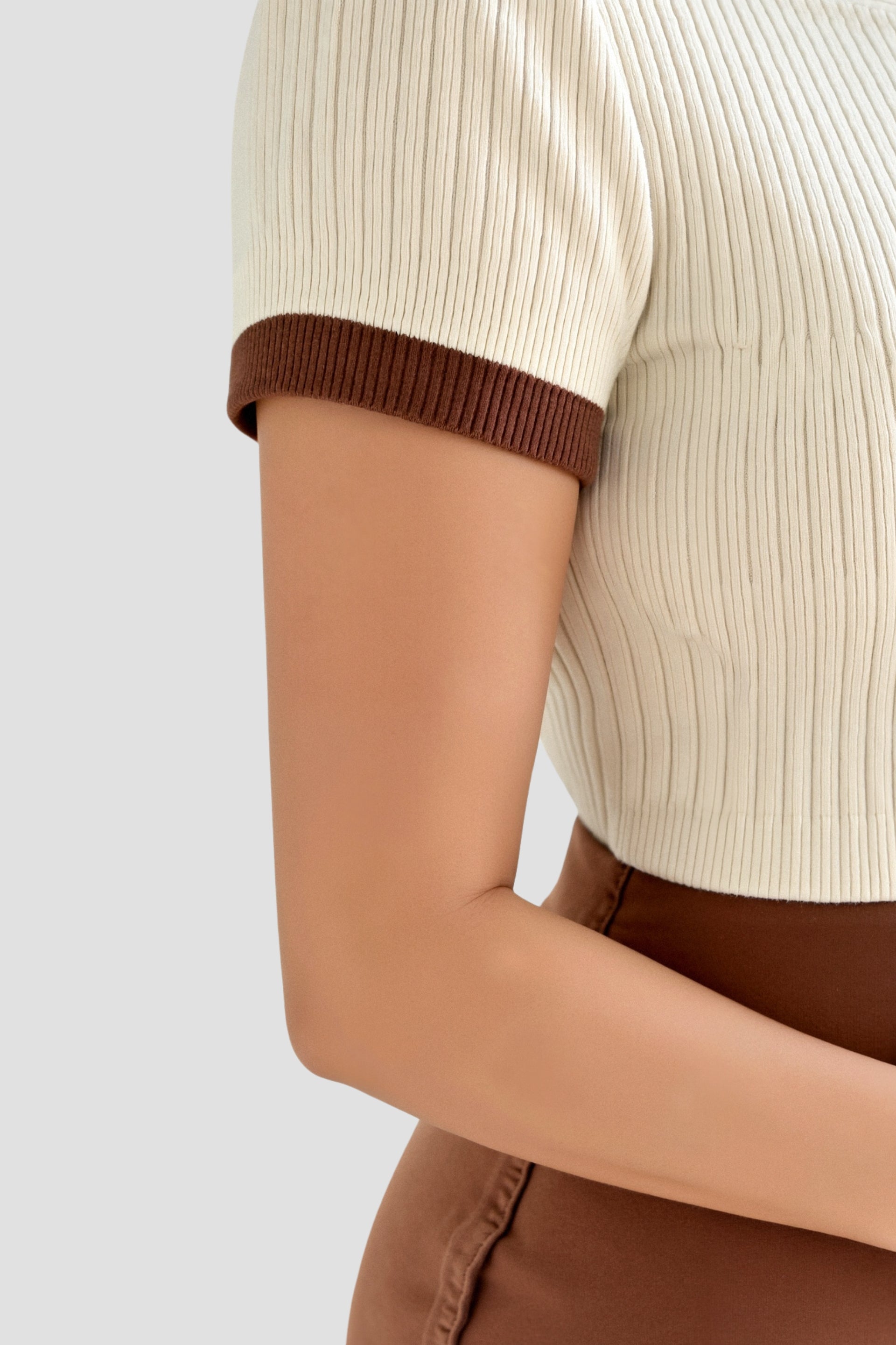 Old Money Casual Polo Color Block Gebreide Top met Inkepingenkraag