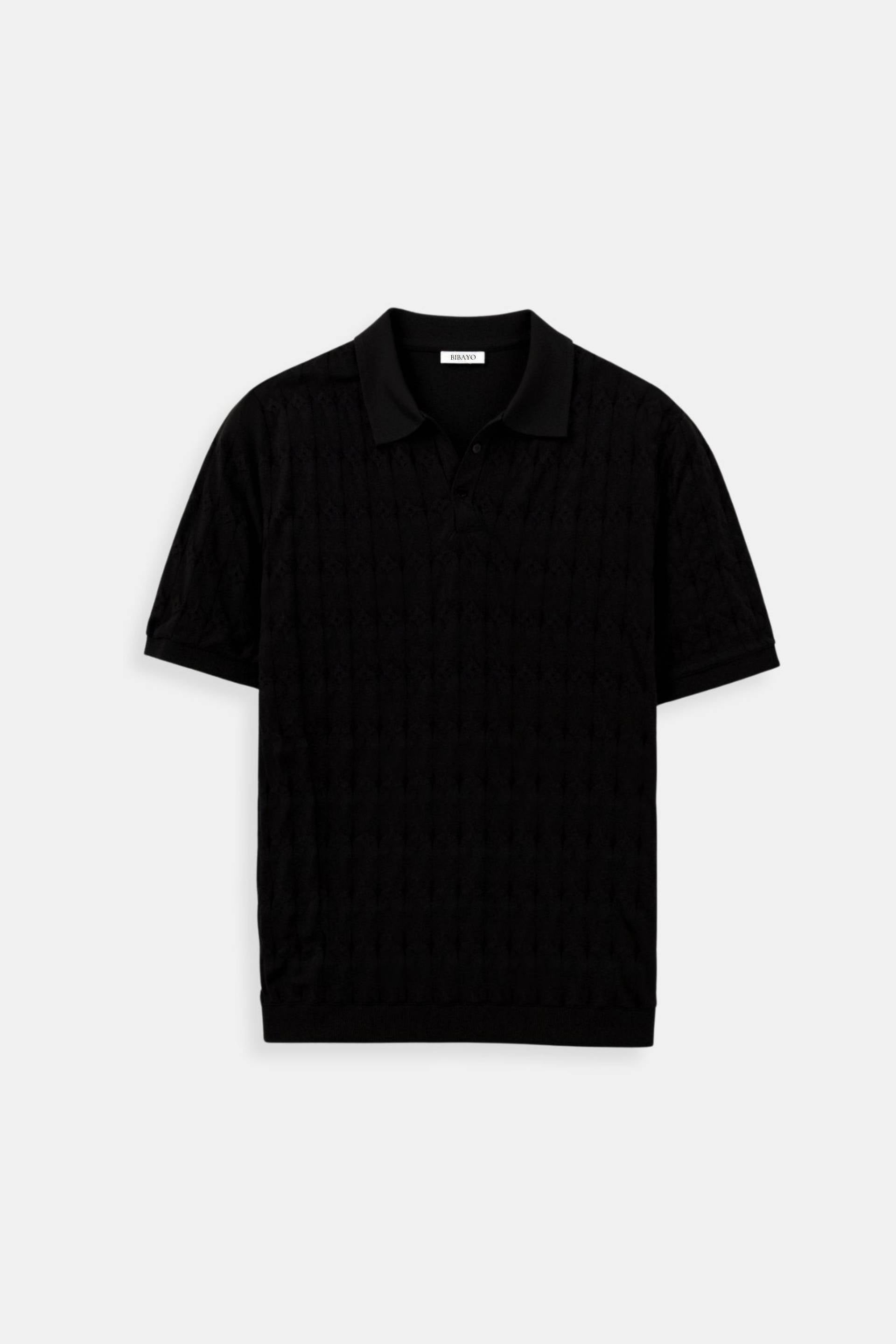Old Money Premium V-hals kabelgebreid poloshirt