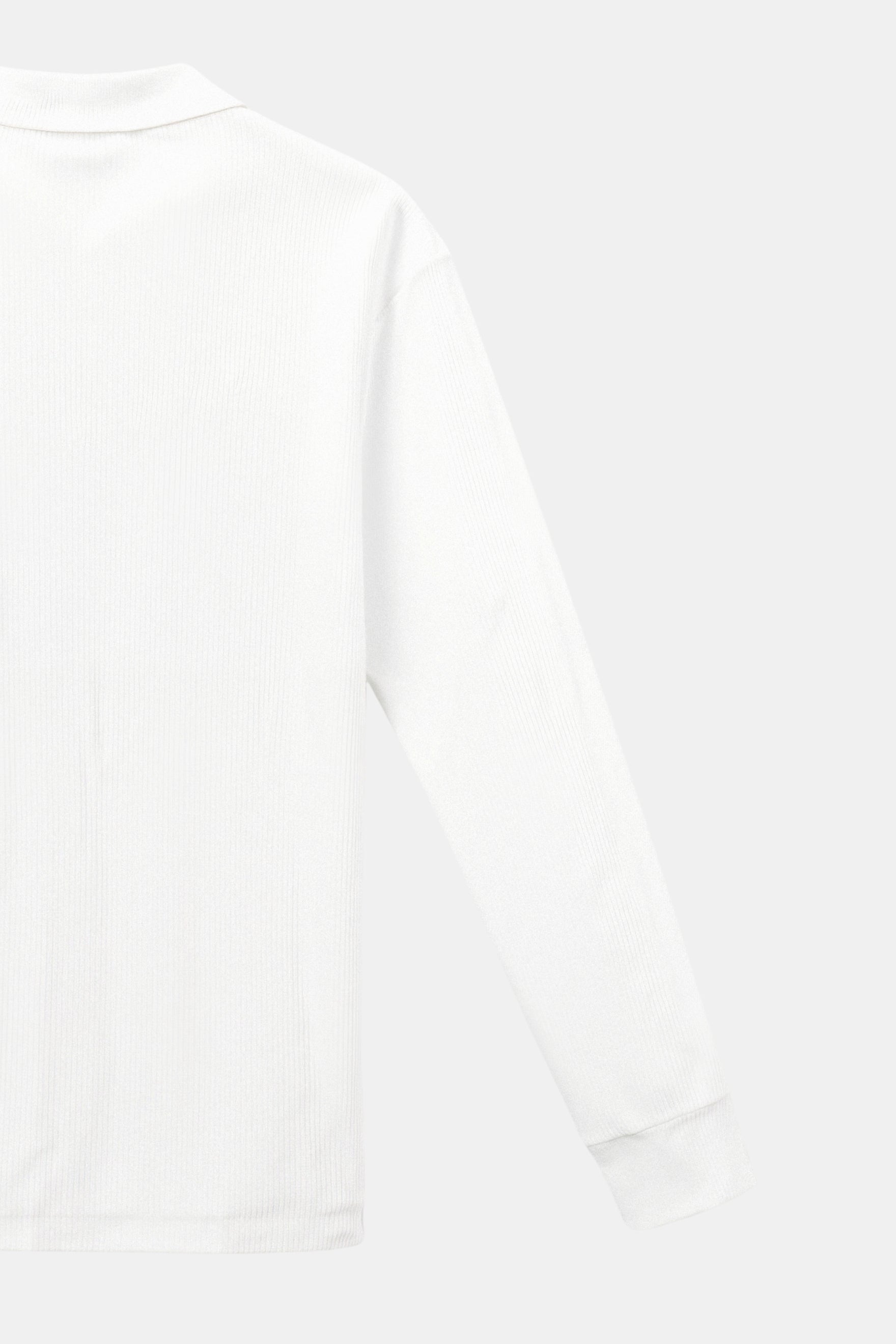 Old Money Elegant poloshirt met lange mouwen, effen kraag en ribbels