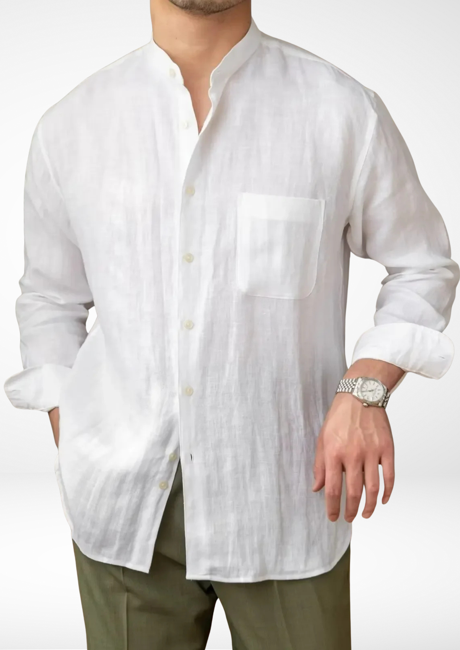 BRUNELLO SEASIDE LINEN SHIRT - White