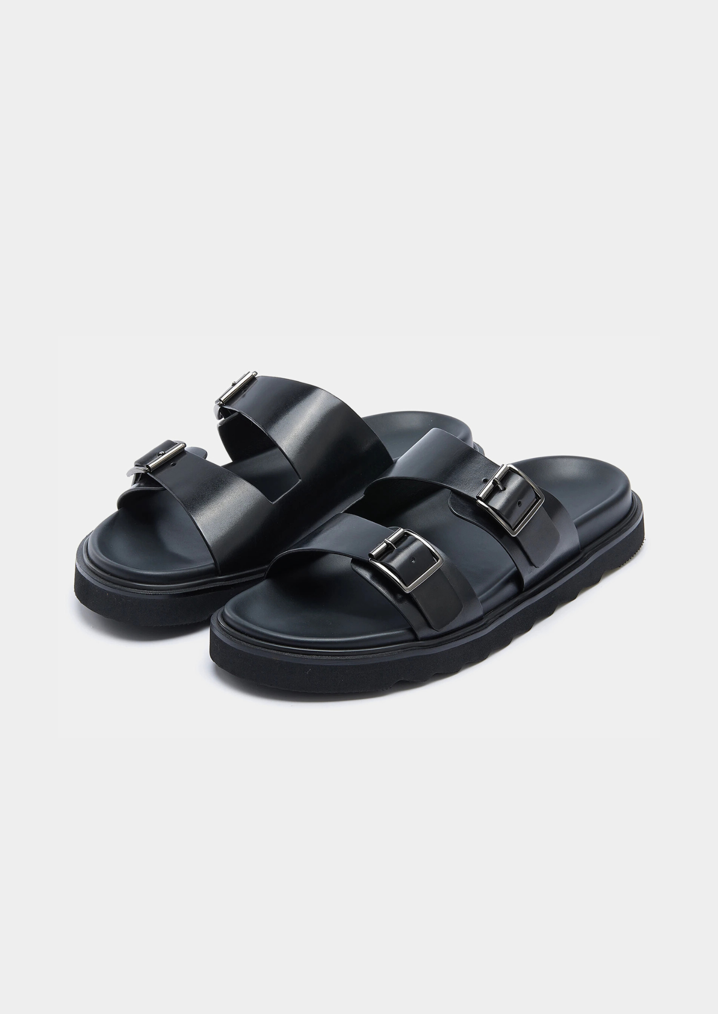 DOUBLE BUCKLE RESORT SANDAL - Black