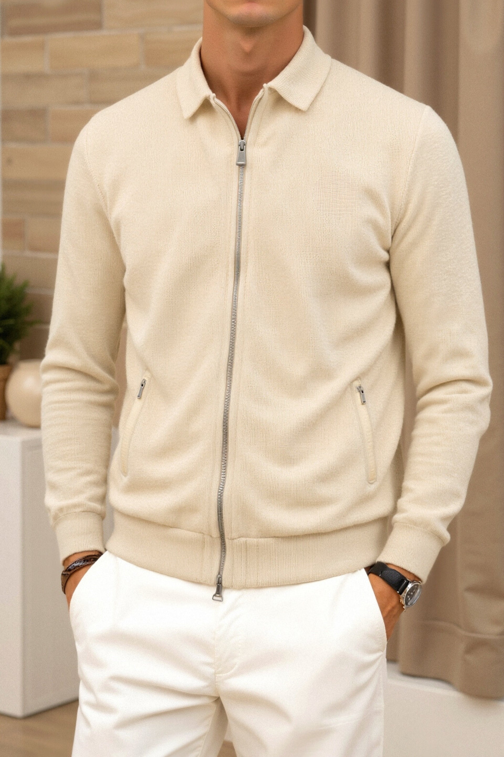 Premium polokraagontwerp trainingsjack