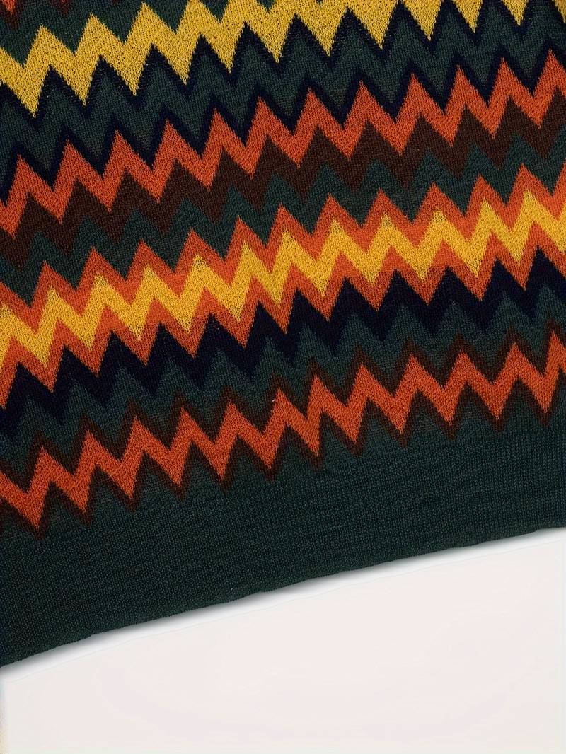 Chic gebreide polo met oud geldgolfpatroon