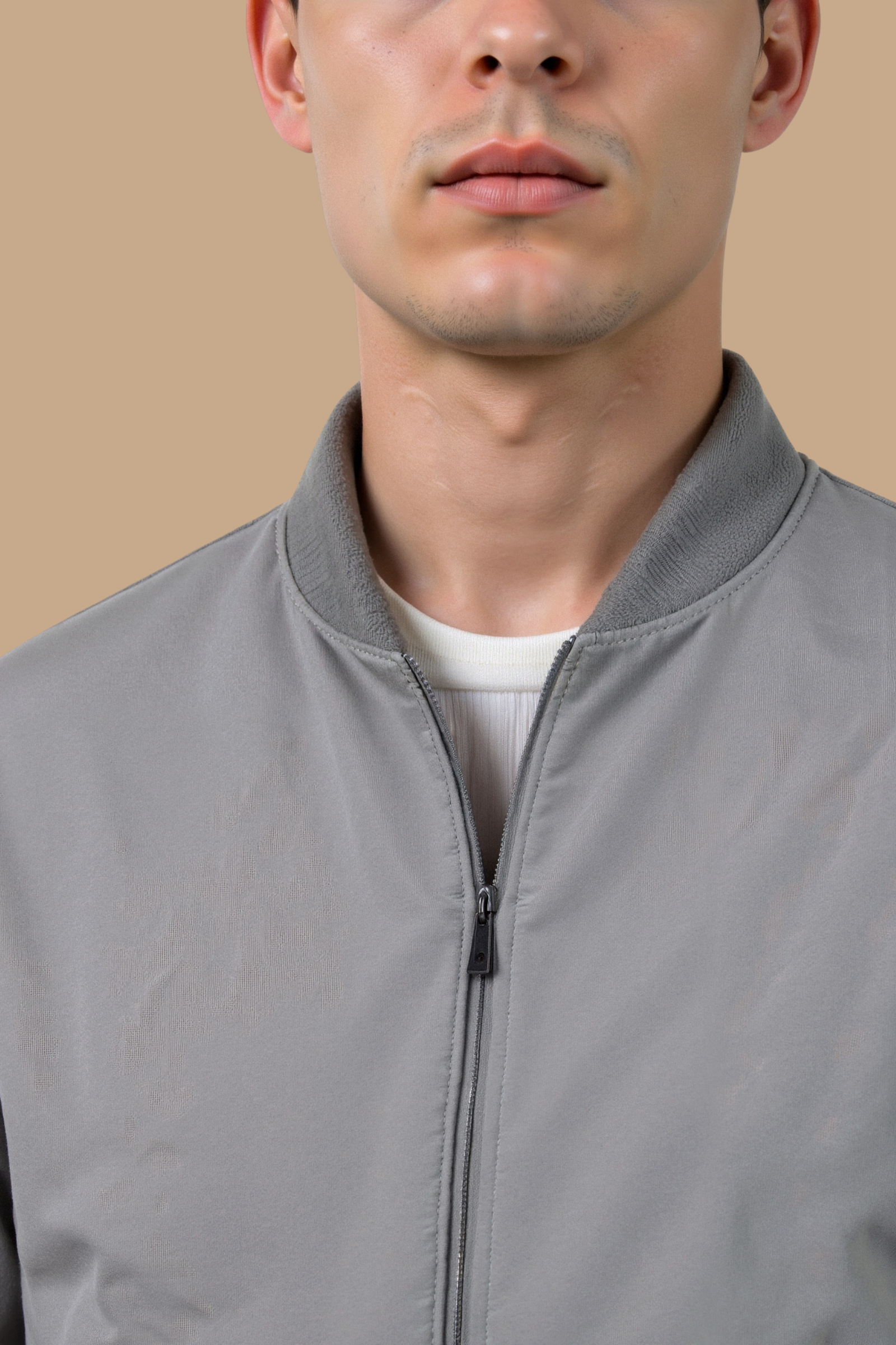 Business Premium effen jas met opstaande kraag