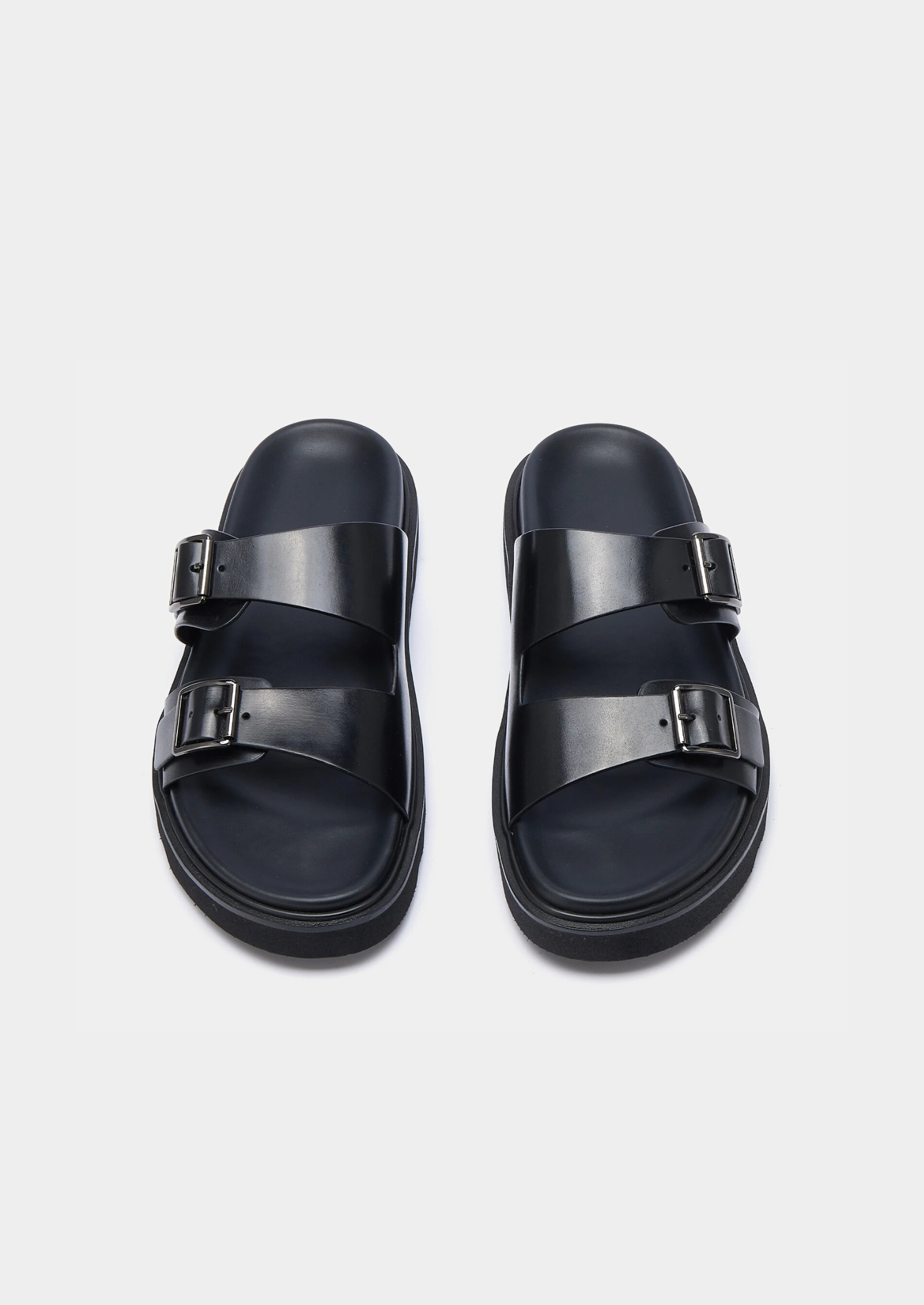 DOUBLE BUCKLE RESORT SANDAL - Black