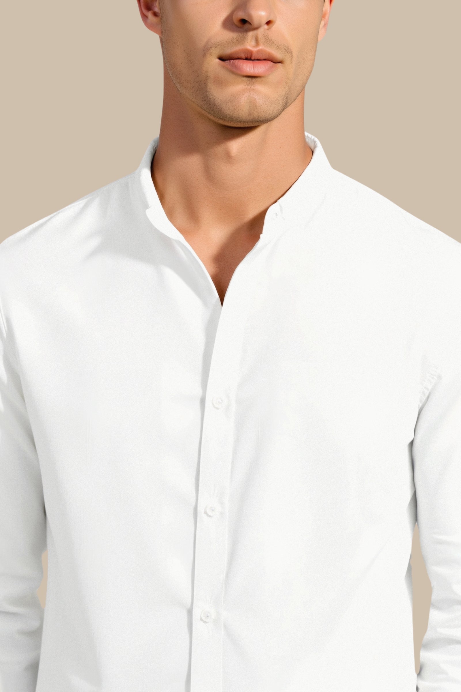 Oud geld katoenen linnen overhemd met lange mouwen