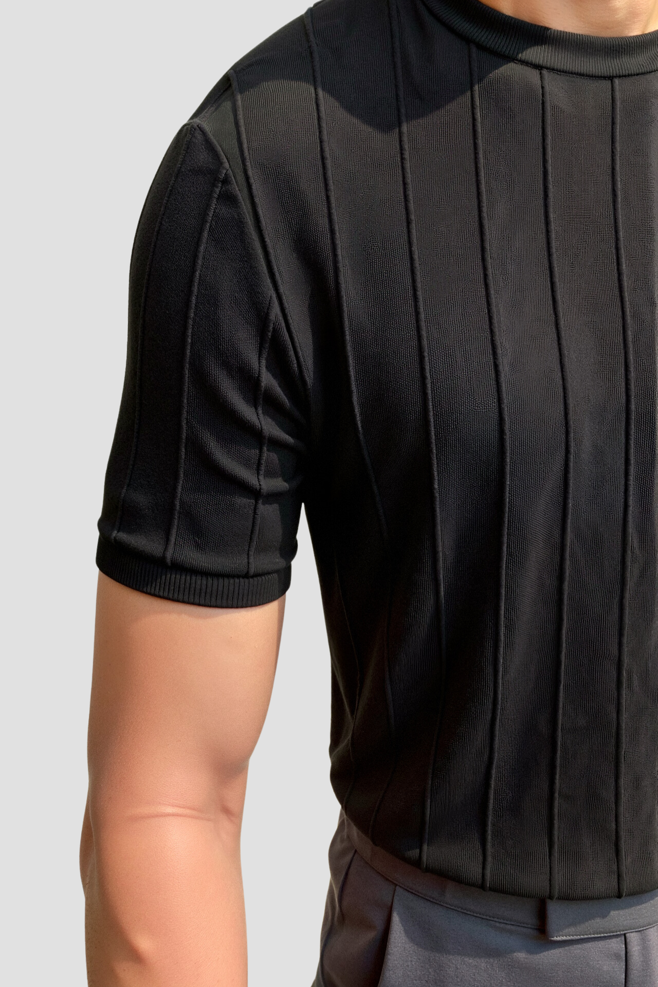 Old Money Classic Heavy O-hals gestreept T-shirt