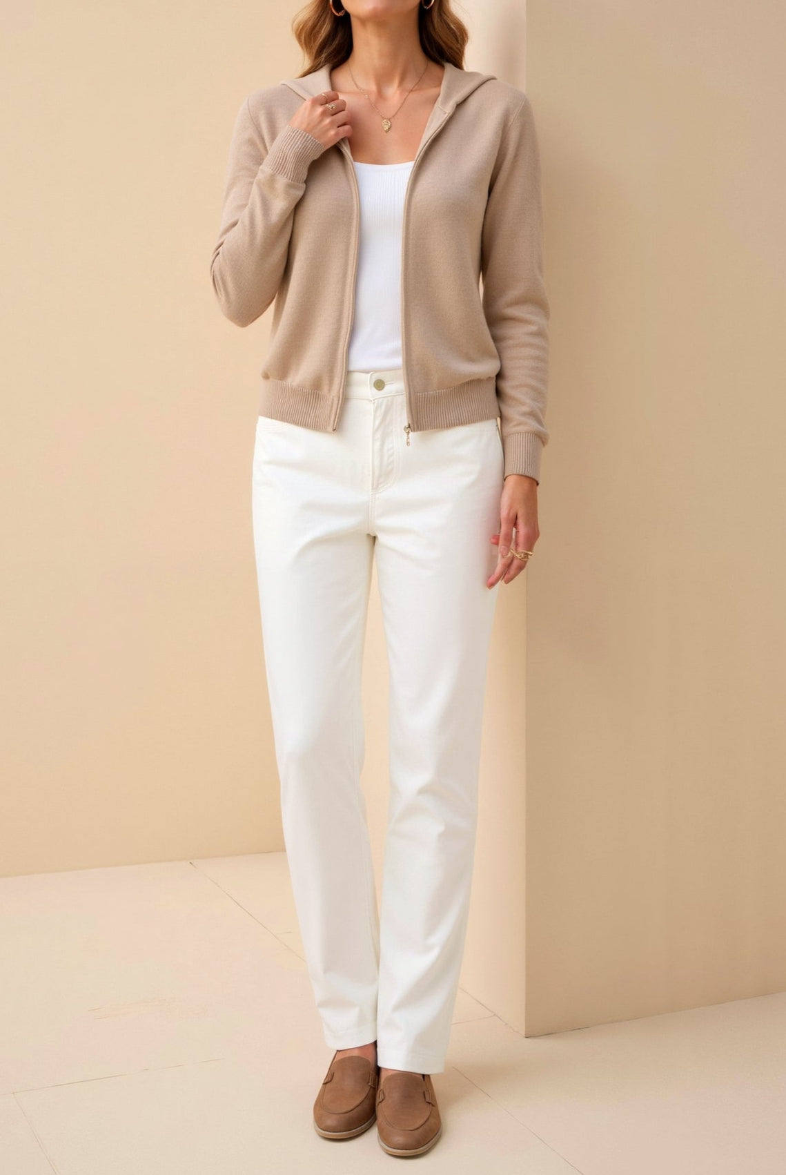 Women Smart Luxury Hooded Zip Sweater