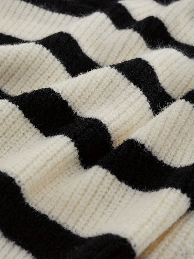 Stijlvol gestreept gebreid poloshirt voor dames van Old Money