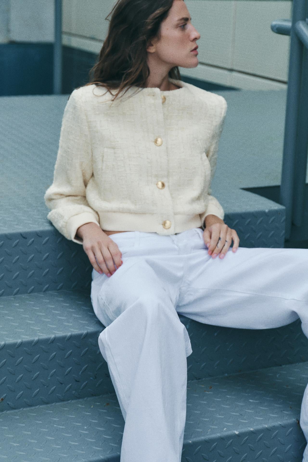 Old Money gestructureerde polobombertrui