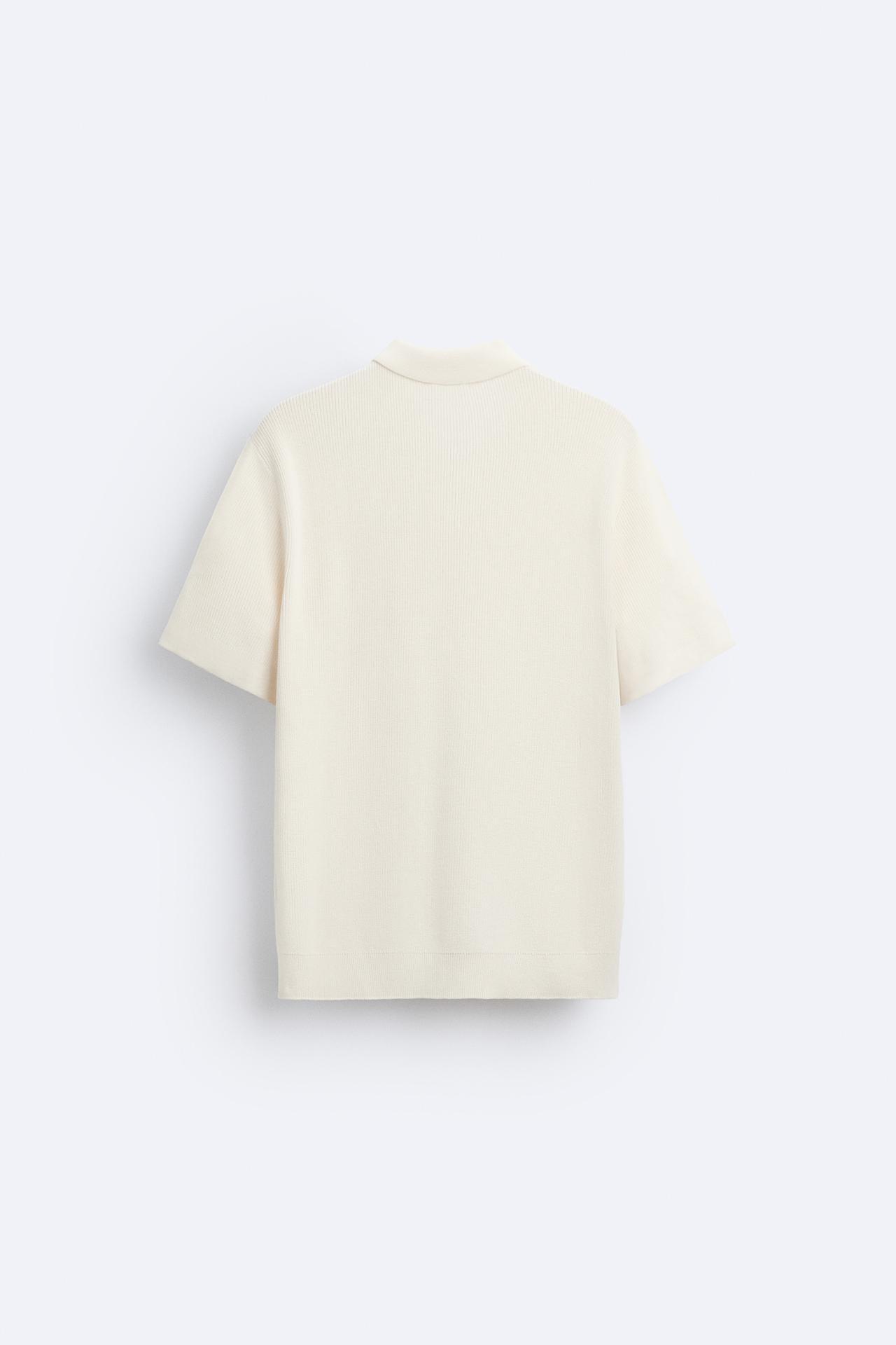 Old Money gebreid poloshirt met korte mouwen en rits