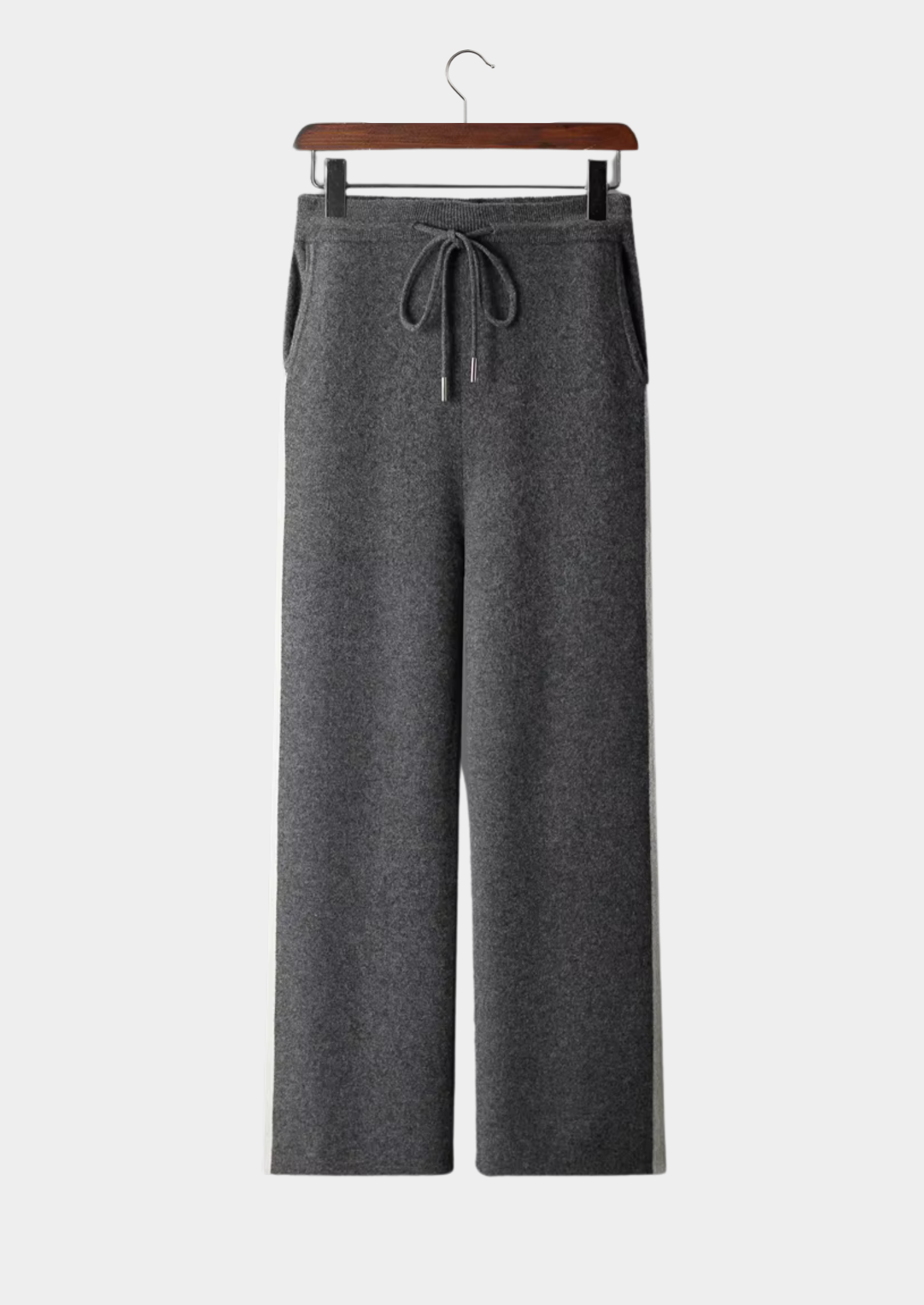PURE EXTRA-FINE MERINO WOOL WIDE LEISURE TROUSERS