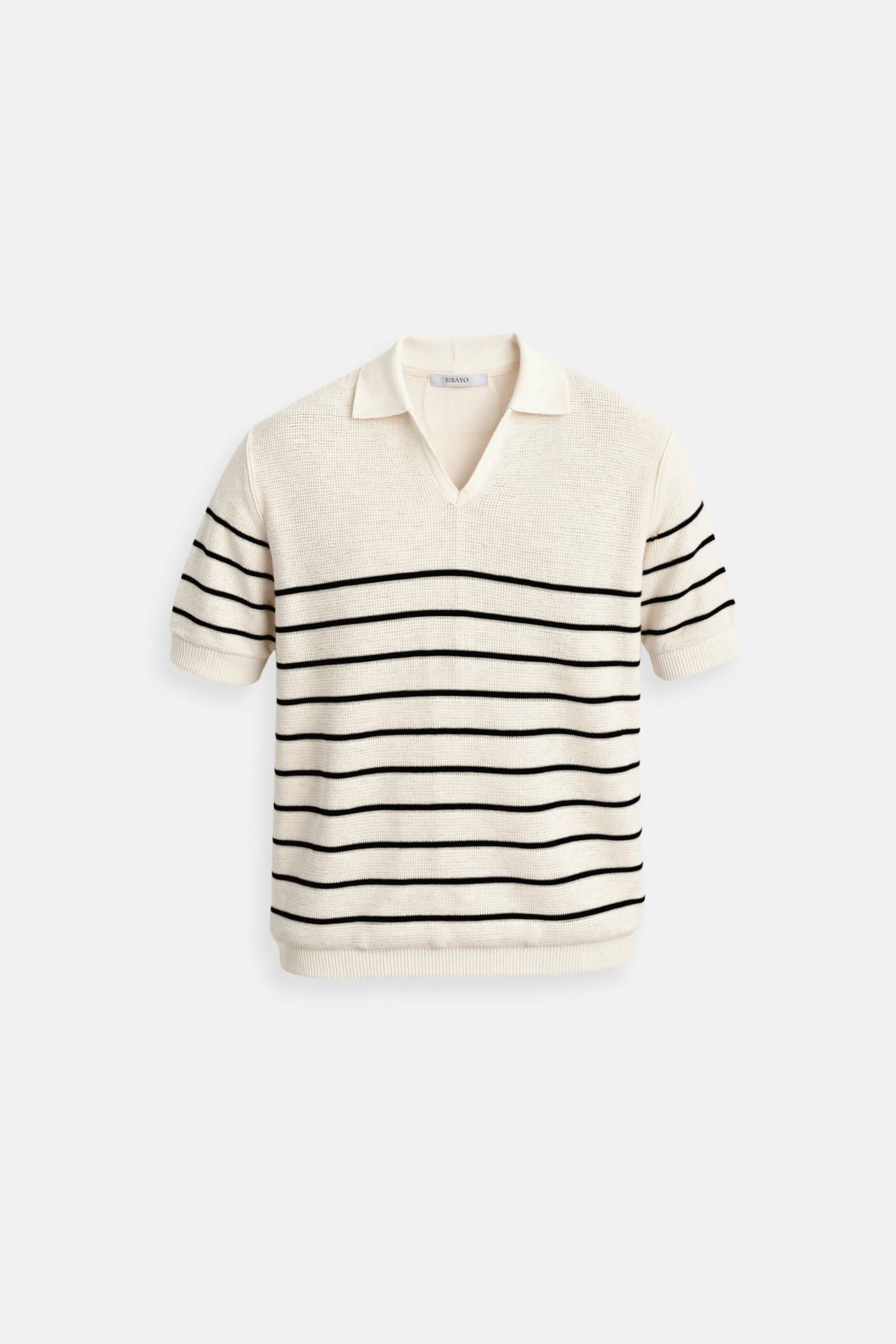 Old Money Casual korte mouwen gebreide polo met hoge stretch