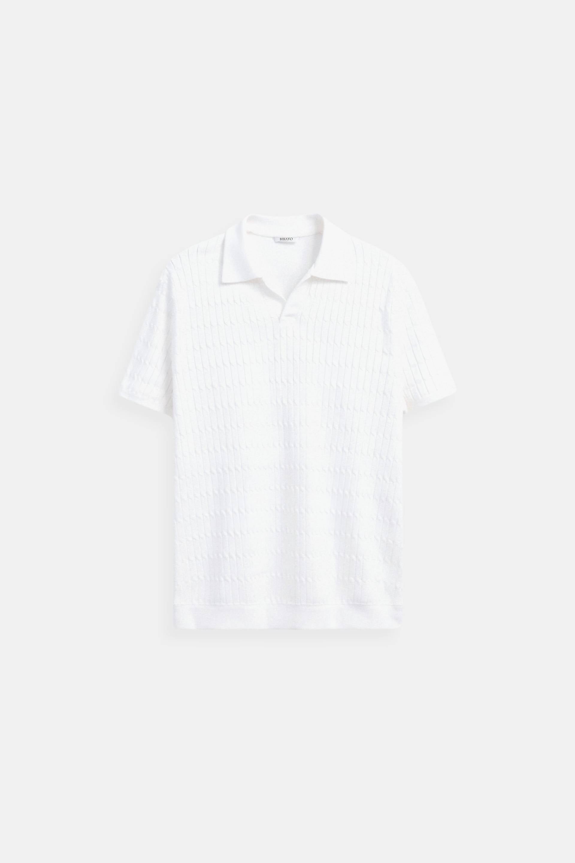 Oud geld revers gebreid poloshirt