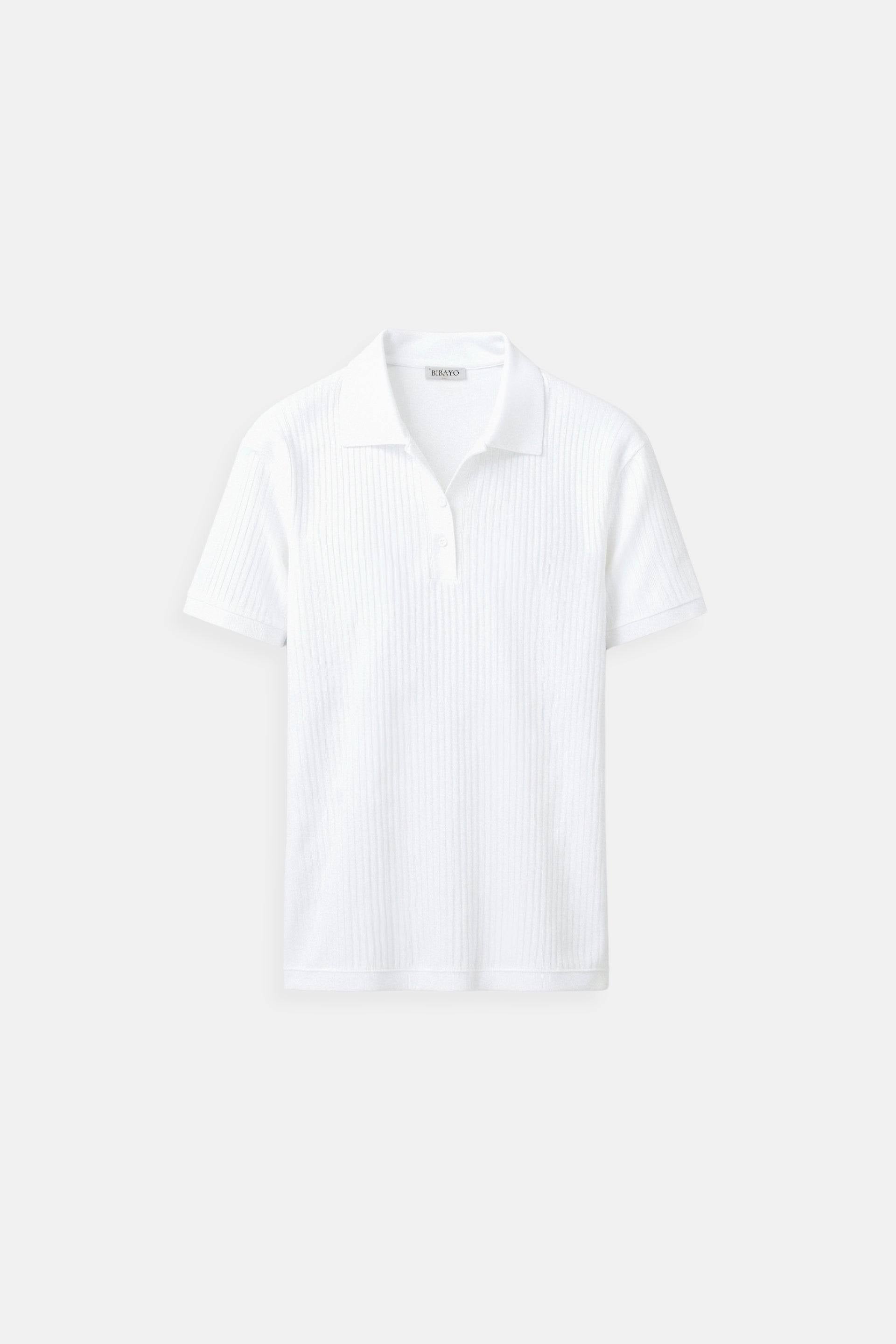 Old Money Premium T-shirt met V-hals, korte mouwen en knoopsluiting