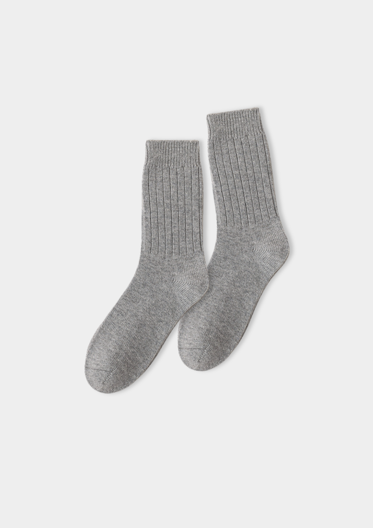 LIGHT GRAY ULTRA-SOFT RIBBED MERINO WOOL SOCKS
