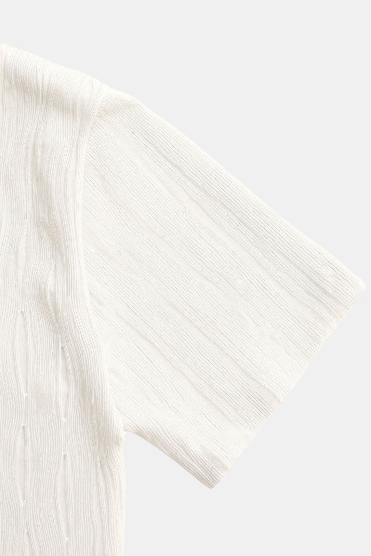 Old Money Lente &amp; Zomer Effen T-shirt met Ronde Hals en Textuur