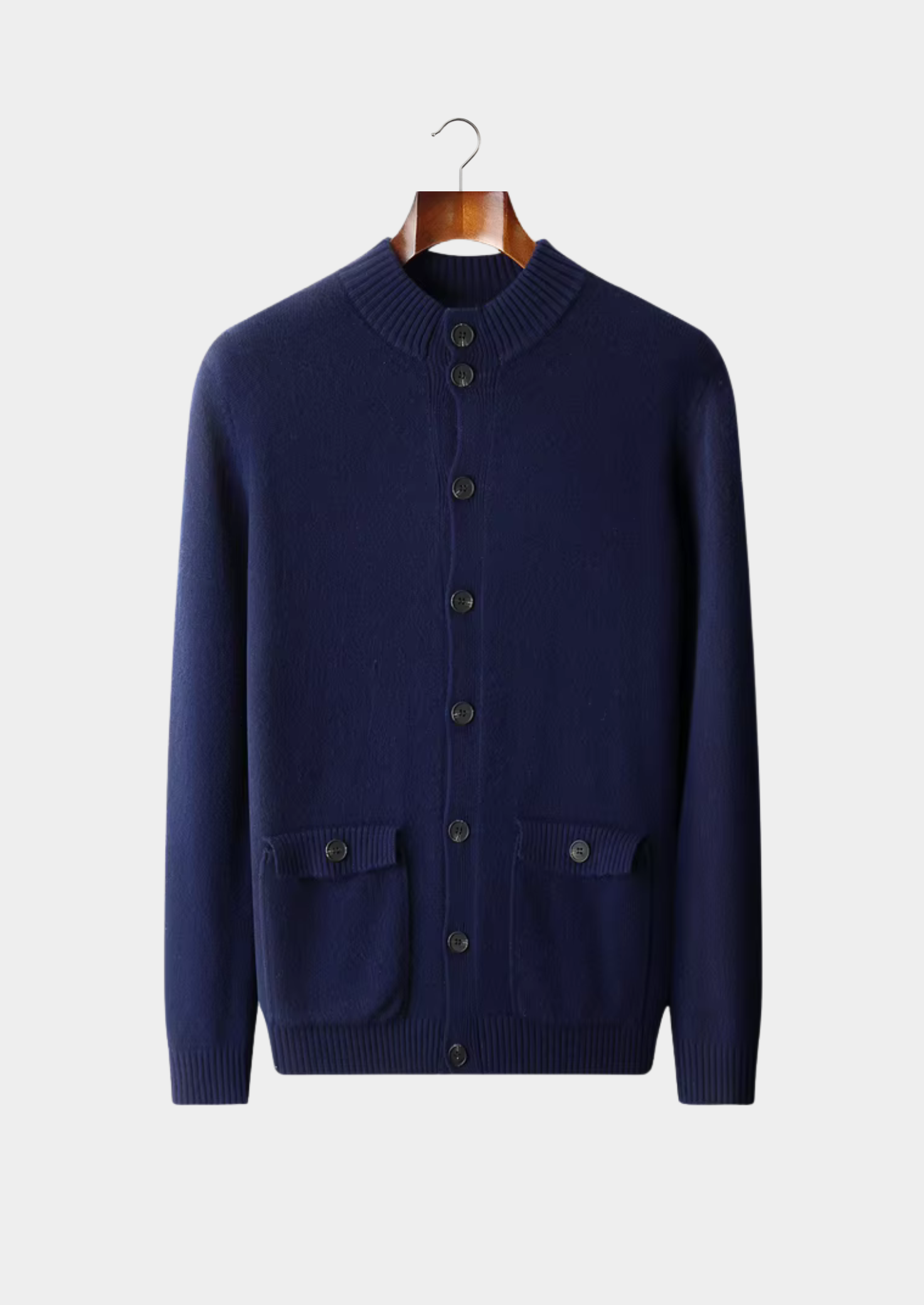 PURE EXTRA-FINE MERINO WOOL BUTTON CARDIGAN