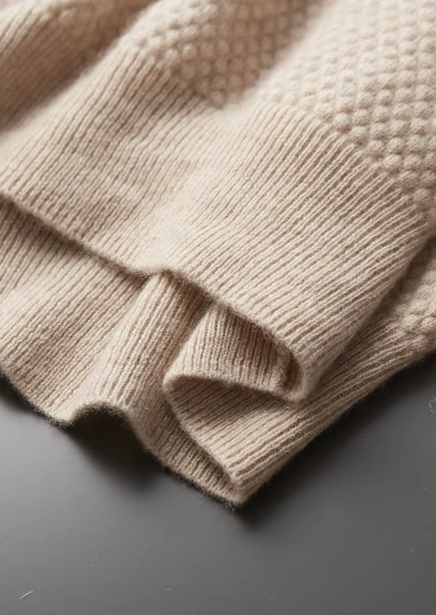 PREMIUM CASHMERE TEXTURED SWEATER POLO
