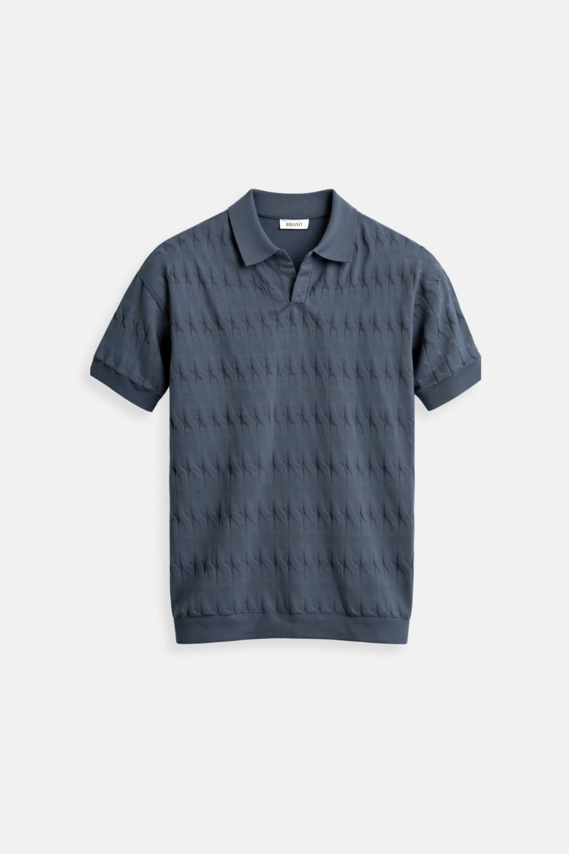 Old Money Premium V-hals kabelgebreid poloshirt