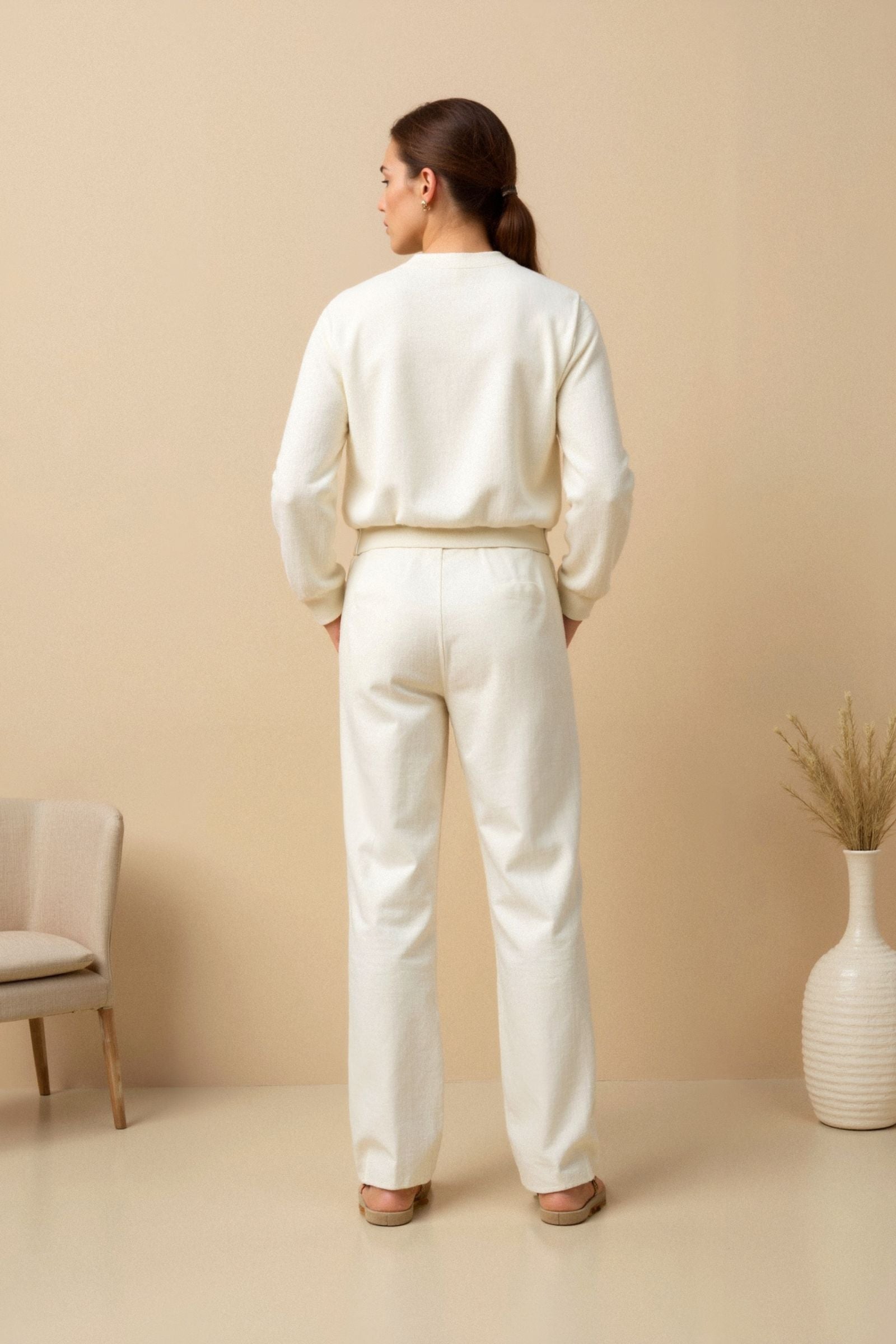 Premium gewatteerde jas met O-halskraag