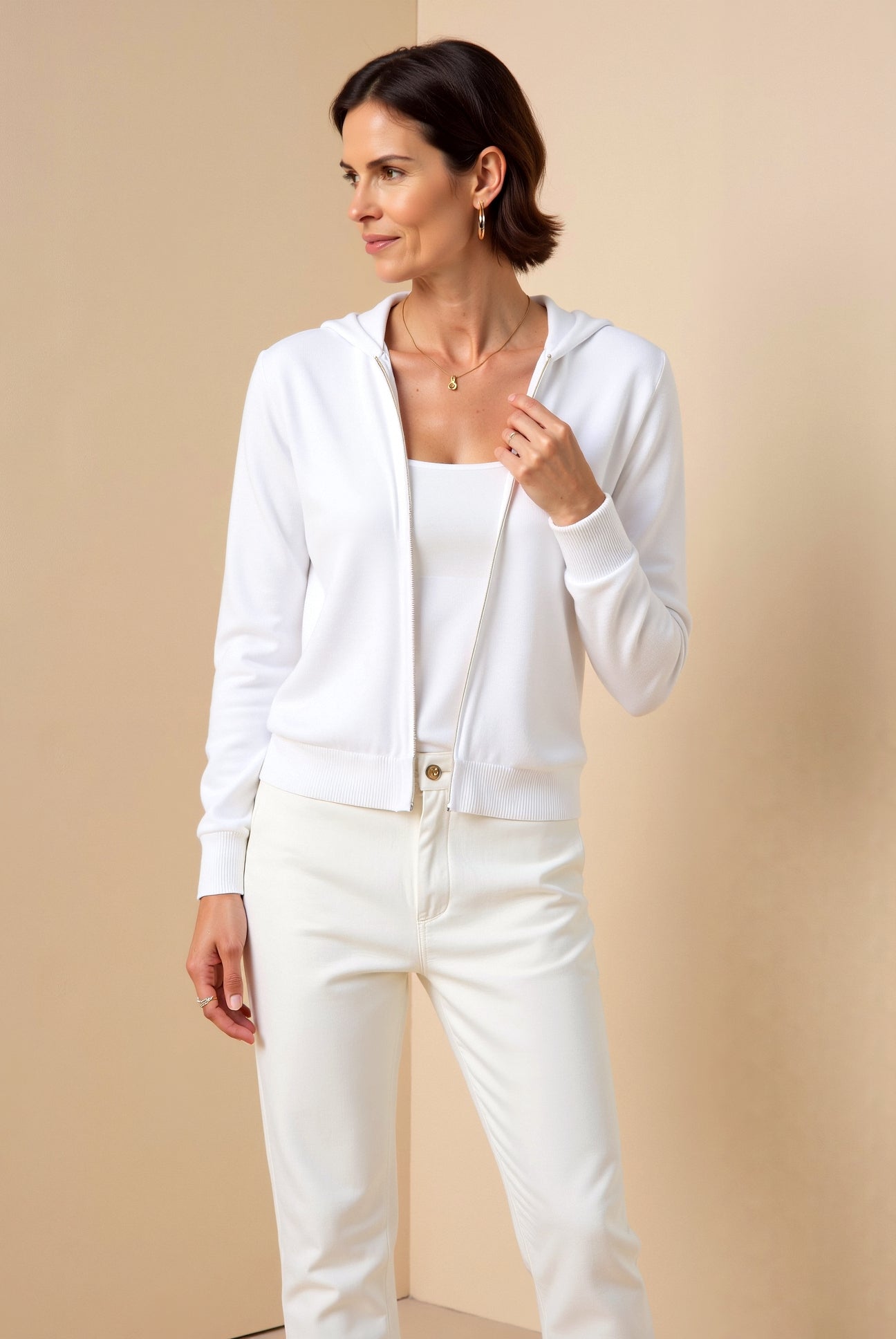 Women Smart Luxury Hooded Zip Sweater