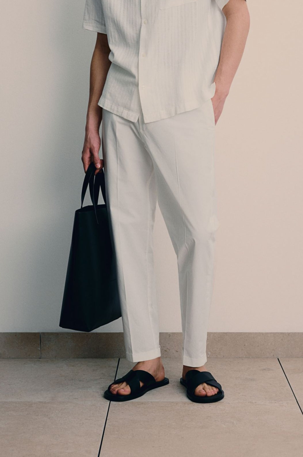 Old Money Casual Regular Straight Katoenen Broek 