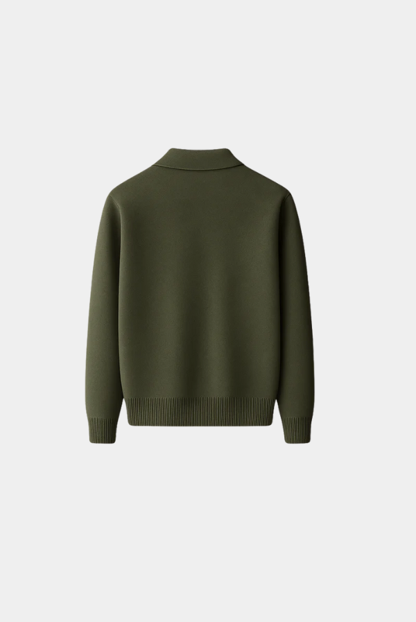 Olive Green Polo Cardigan